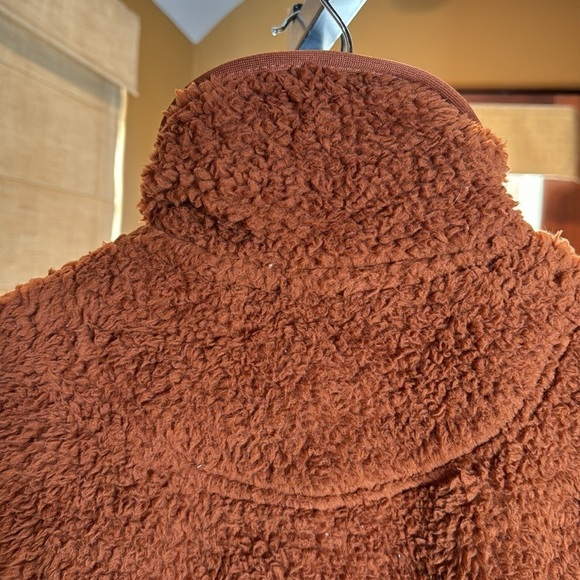 NWT Thread & Supply Wubby Sherpa Moto Jacket Burnt Orange Zip Up Oversized Large - Picture 10 of 11